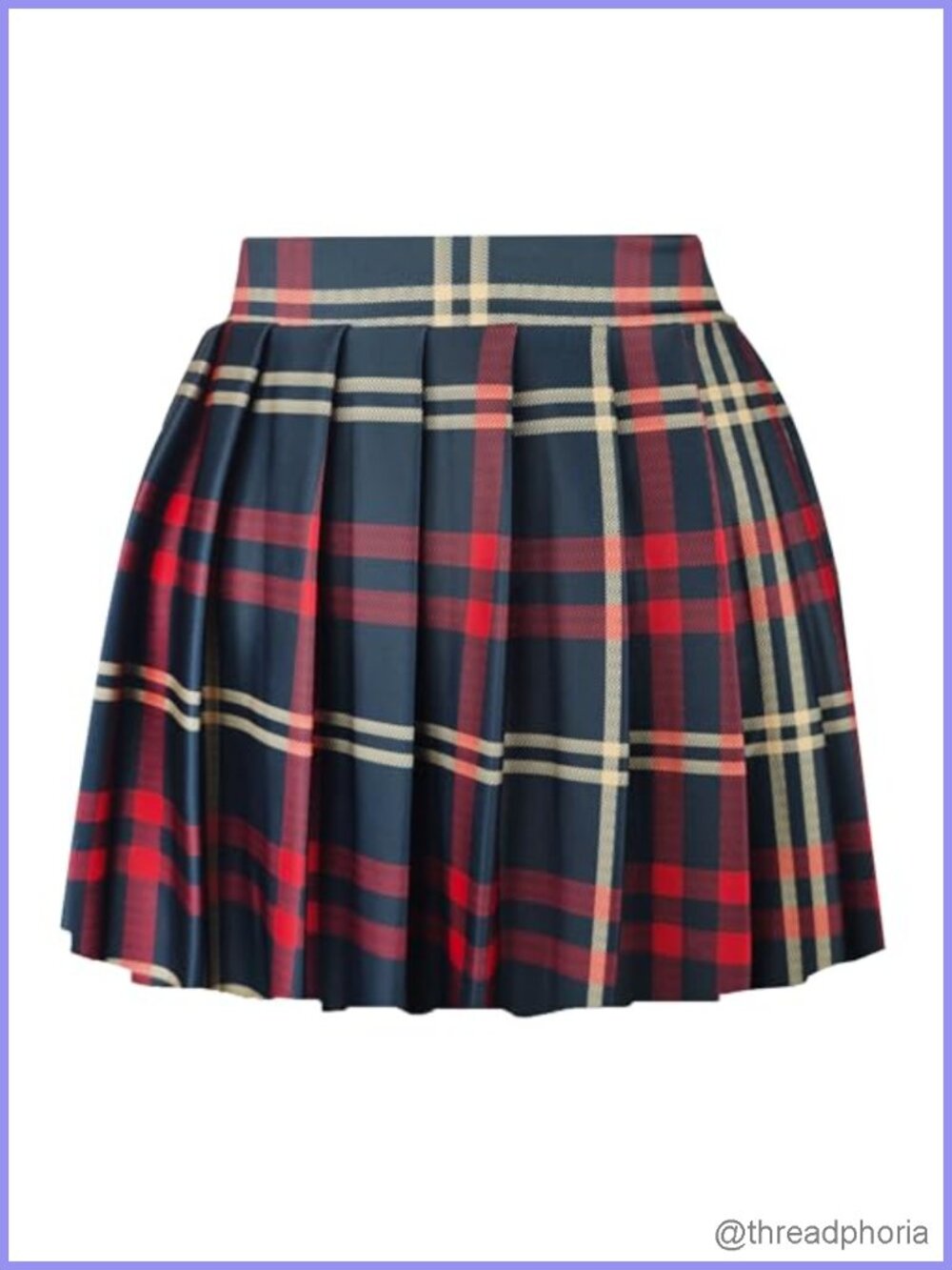 Women Pleated Mini Skirt High Waist A-Line Stretchy Skater